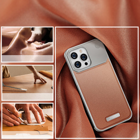 Luxury Aluminum Alloy Leather Case For iPhone