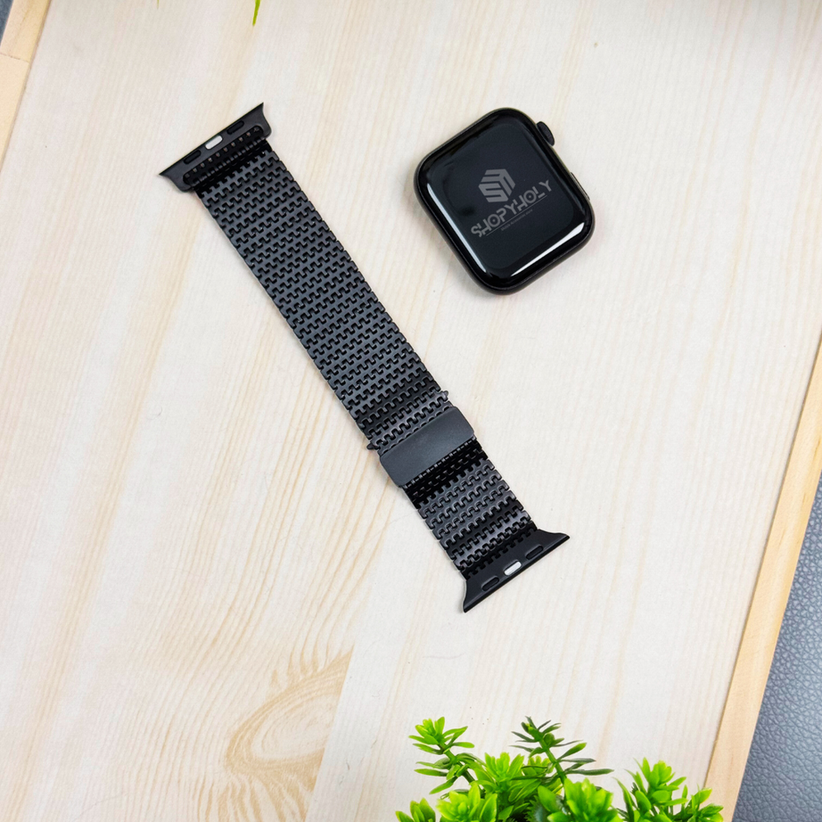 Black Luxury Ultra Milanese Loop By Shopyholy Compatible For Apple Watch
