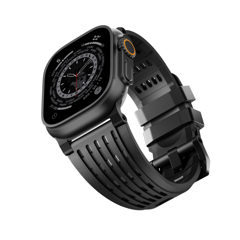 Full Black Luxury Ultra Wide Ventilated Sports Bands By Shopyholy Compatible For Apple Watch