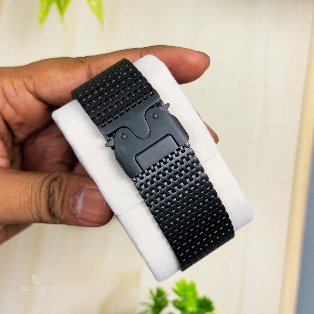 Black Luxury Ultra Milanese Loop By Shopyholy Compatible For Apple Watch