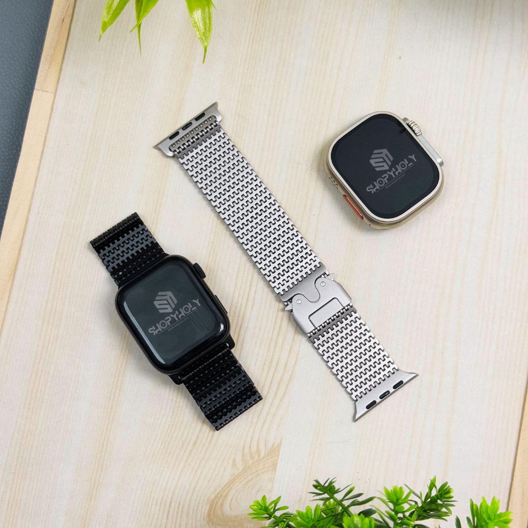 Black Luxury Ultra Milanese Loop By Shopyholy Compatible For Apple Watch