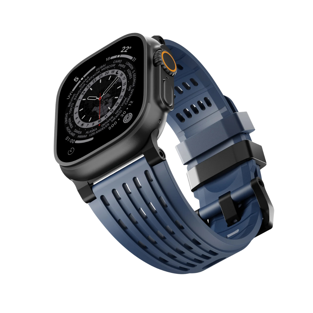 Navy Blue B Luxury Ultra Wide Ventilated Sports Bands By Shopyholy Compatible For Apple Watch