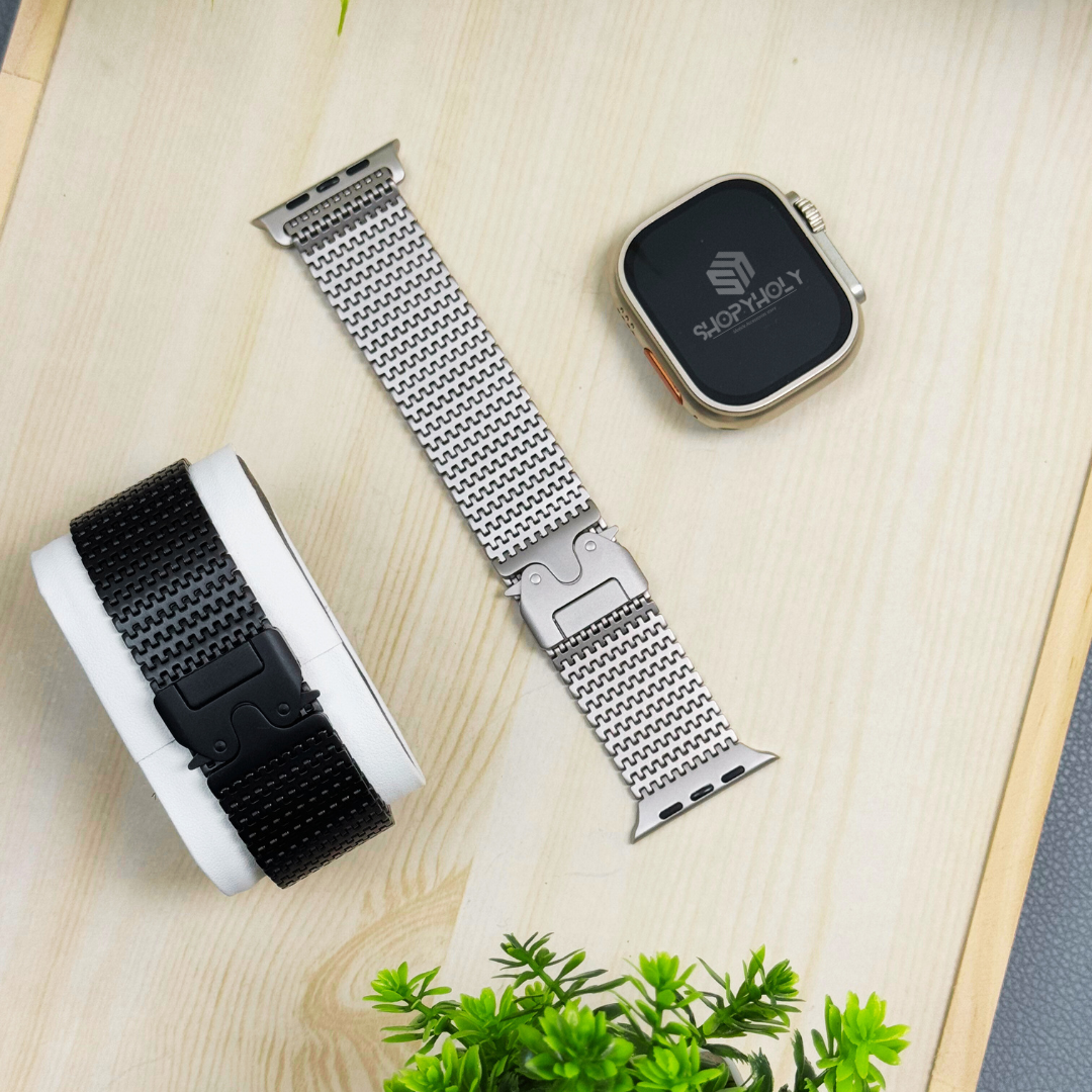 Black Luxury Ultra Milanese Loop By Shopyholy Compatible For Apple Watch