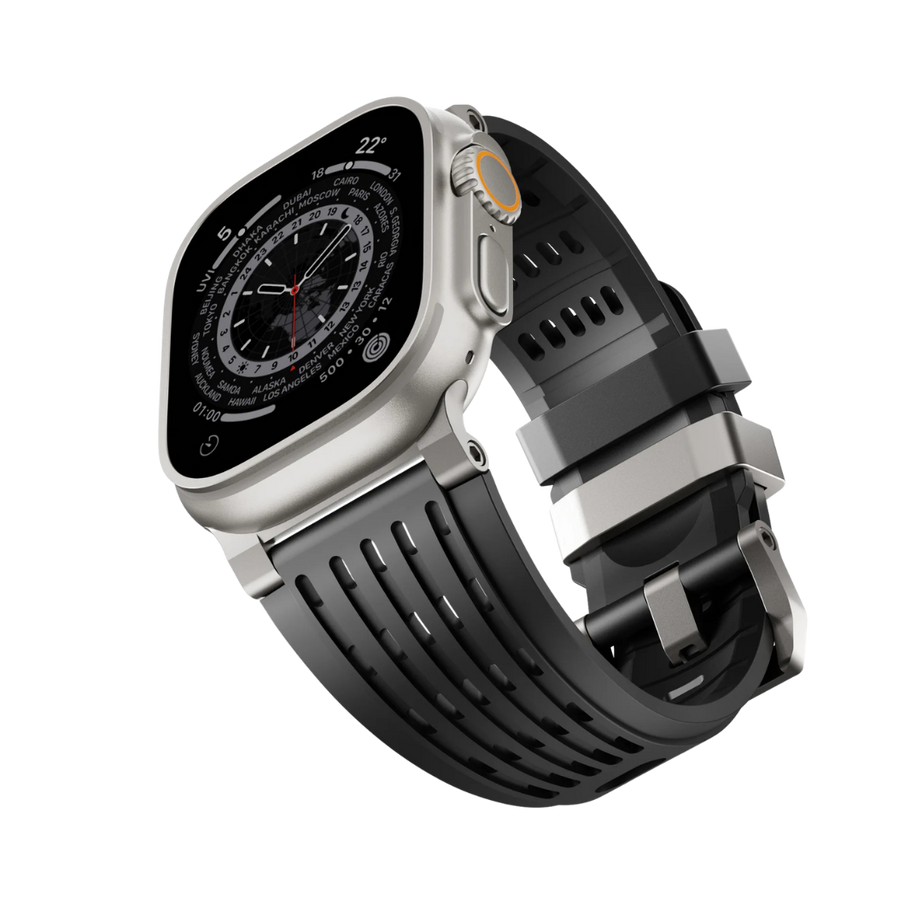 Black Luxury Ultra Wide Ventilated Sports Bands By Shopyholy Compatible For Apple Watch