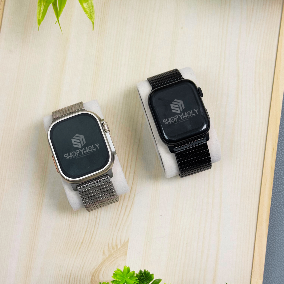 Black Luxury Ultra Milanese Loop By Shopyholy Compatible For Apple Watch