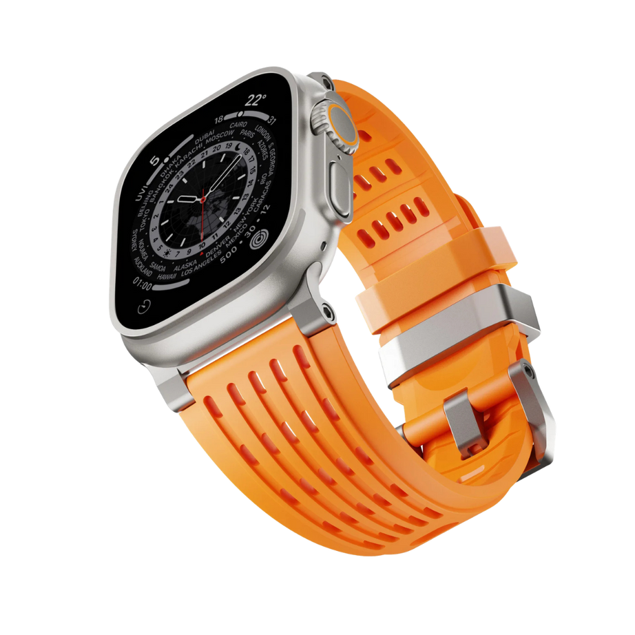 Orange Luxury Ultra Wide Ventilated Sports Bands By Shopyholy Compatible For Apple Watch