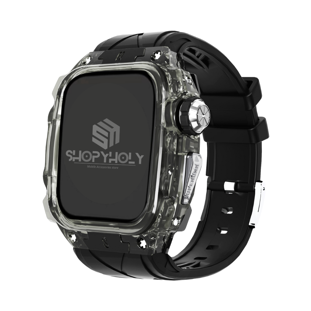 49MM Black Luxury Translucent Racing Case By Shopyholy Compatible For Apple Watch Ultra 1/2