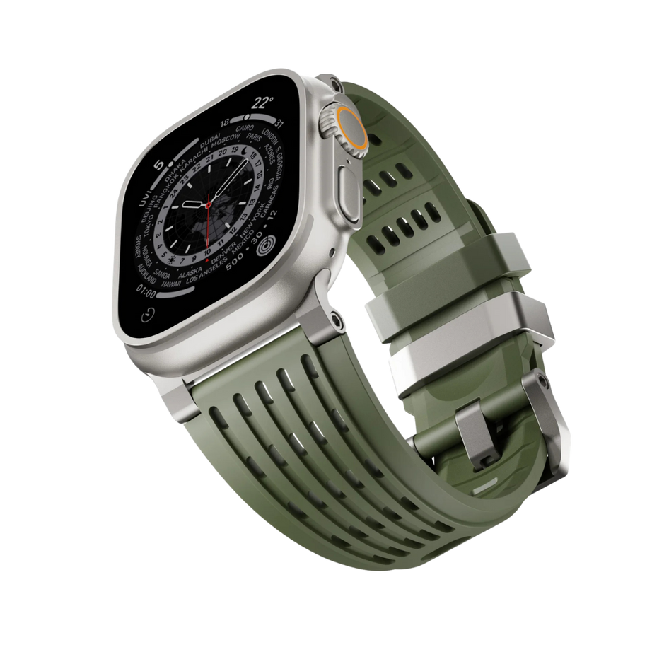 Green Luxury Ultra Wide Ventilated Sports Bands By Shopyholy Compatible For Apple Watch