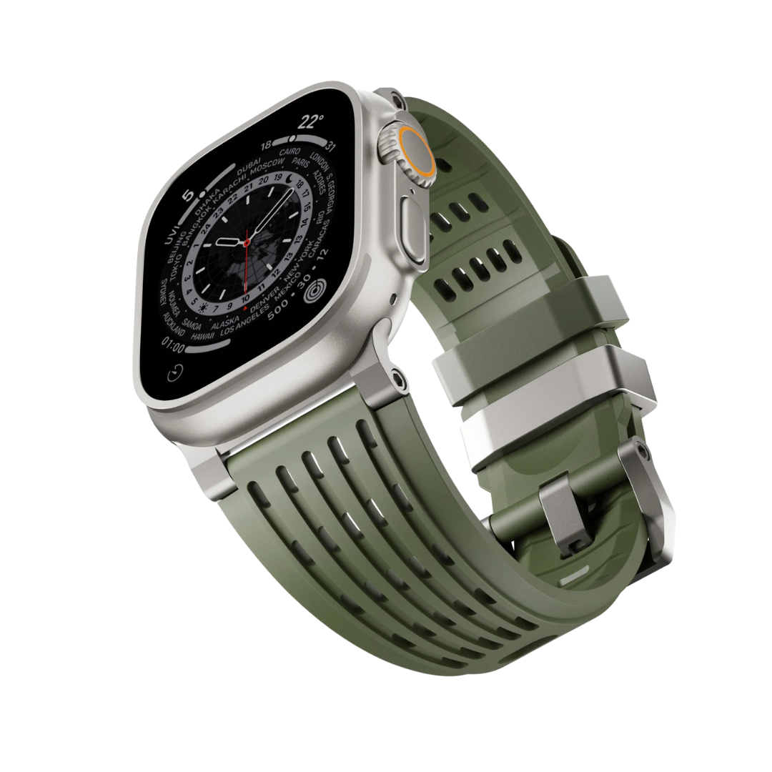 Green Luxury Ultra Wide Ventilated Sports Bands By Shopyholy Compatible For Apple Watch
