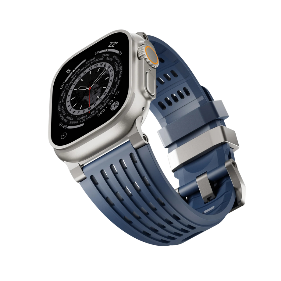 Navy Blue Luxury Ultra Wide Ventilated Sports Bands By Shopyholy Compatible For Apple Watch