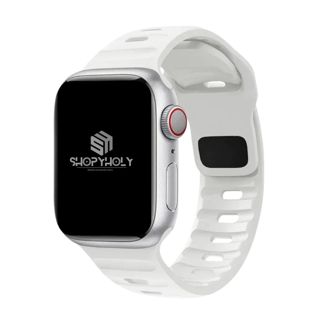 White Premium Silicone Sports Bands By Shopyholy Compatible For iWatch