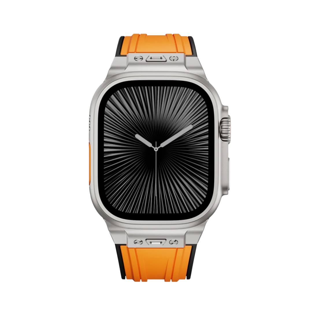 Orange Luxury Mechanical Slicone Sports Band By Shopyholy Compatible For Apple Watch
