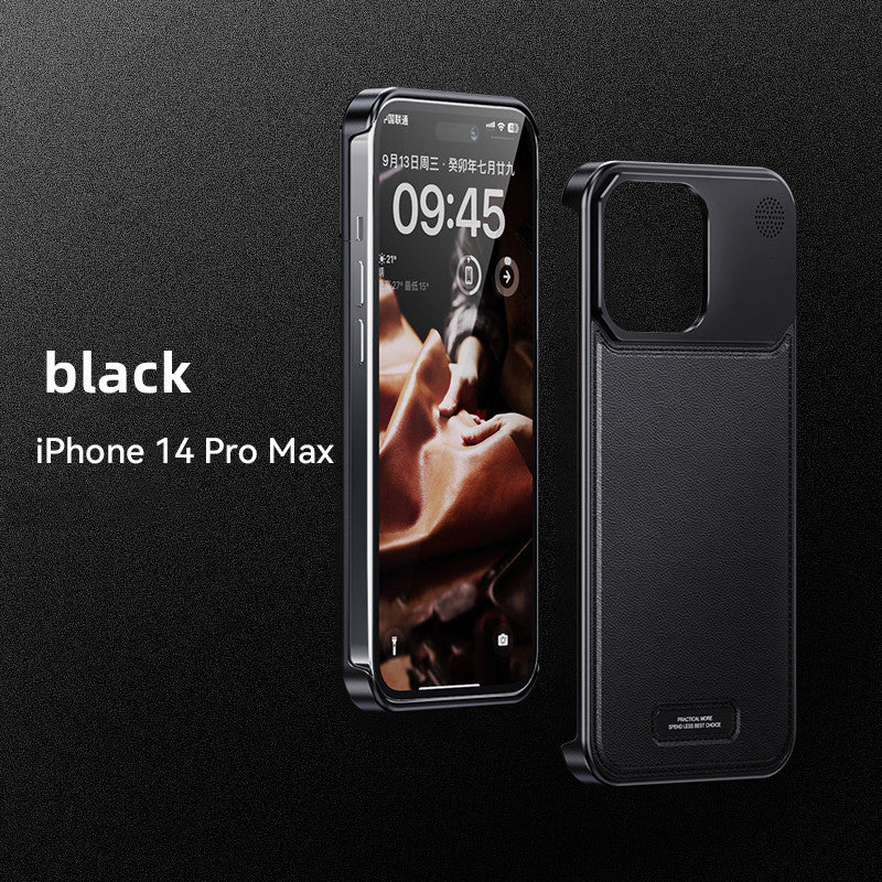 Luxury Aluminum Alloy Leather Case For iPhone