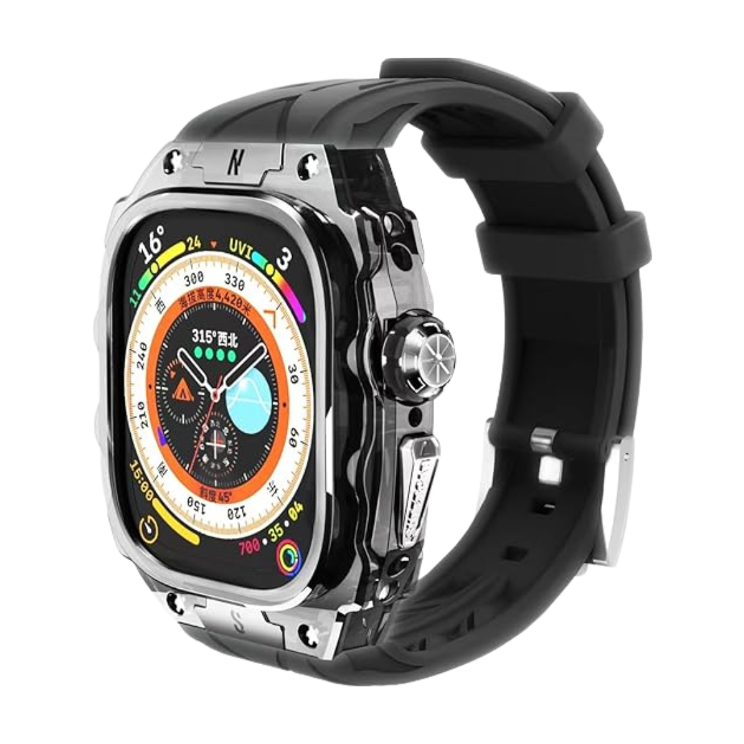 49MM Black Luxury Translucent Racing Case By Shopyholy Compatible For Apple Watch Ultra 1/2