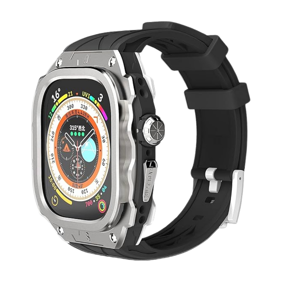 49MM Silver Knight Luxury Racing Case By Shopyholy Compatible For Apple Watch Ultra 1/2 (Copy)