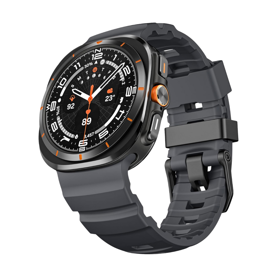 Black Rocky Point Silicone Sport Band for Samsung Galaxy Watch Ultra 47mm