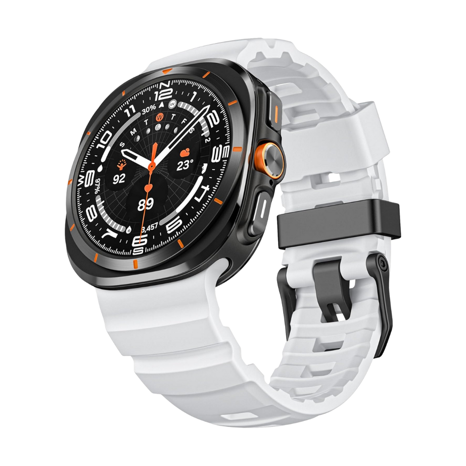 White Rocky Point Silicone Sport Band for Samsung Galaxy Watch Ultra 47mm