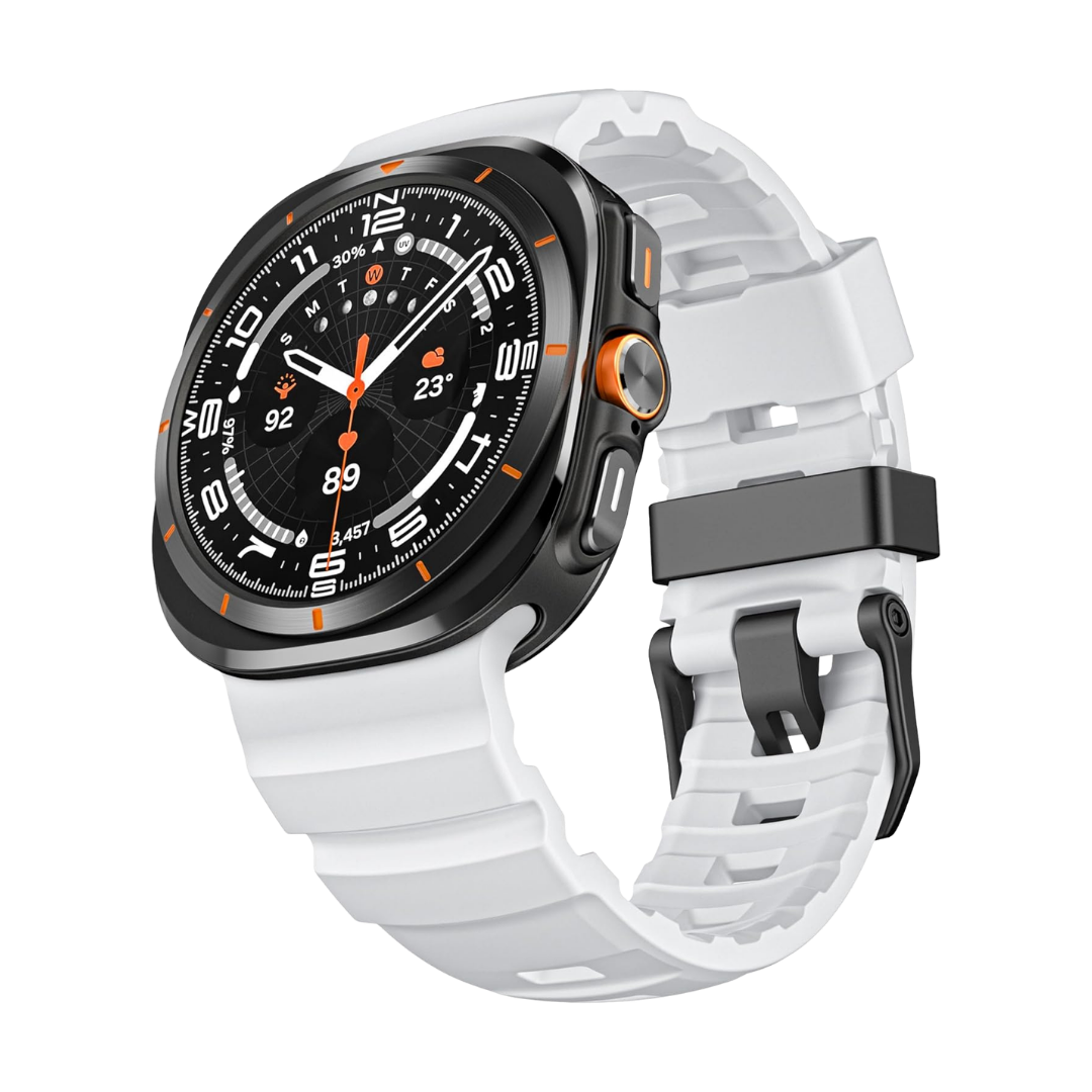 White Rocky Point Silicone Sport Band for Samsung Galaxy Watch Ultra 47mm