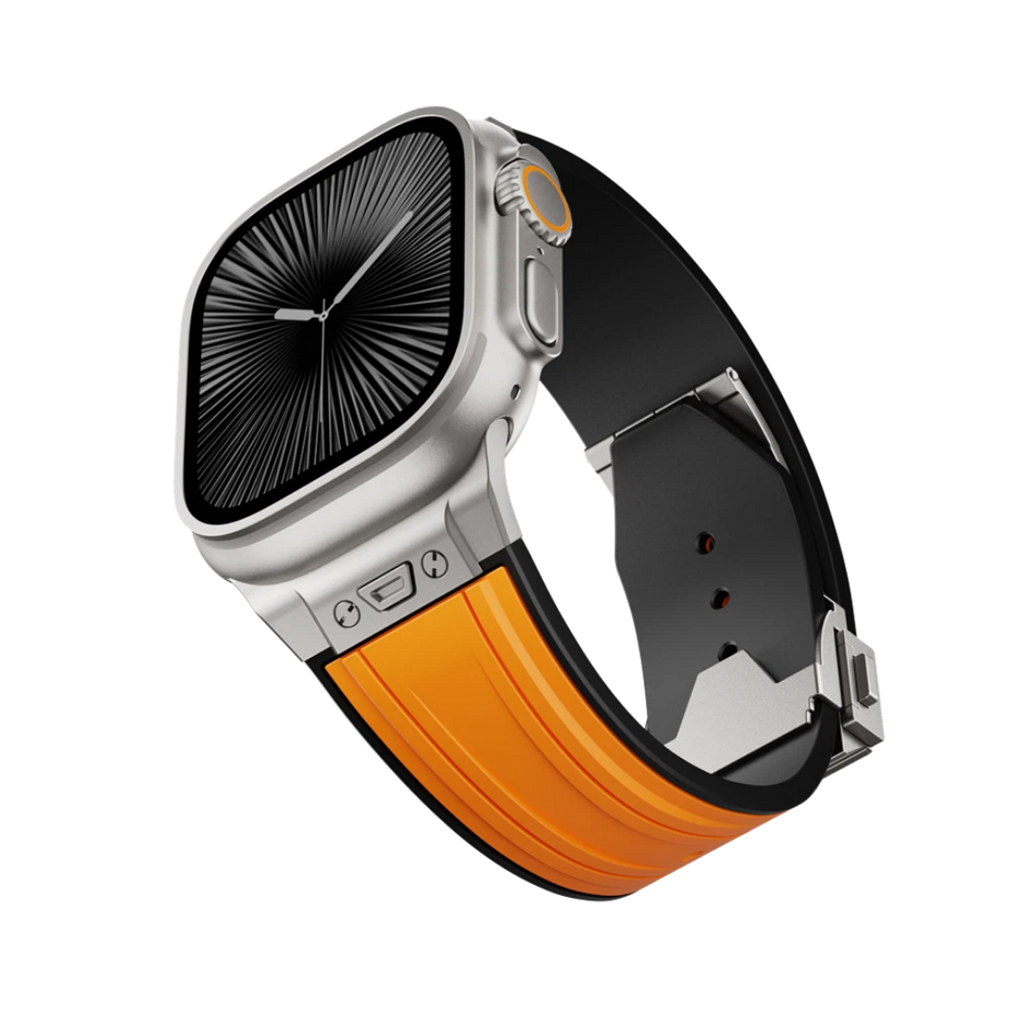 Orange Luxury Mechanical Slicone Sports Band By Shopyholy Compatible For Apple Watch