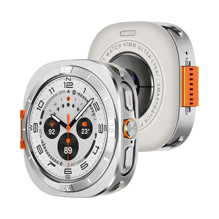 Silver Luxury Aluminum Metal Case for Samsung Galaxy Watch Ultra 47mm & Ultra 2