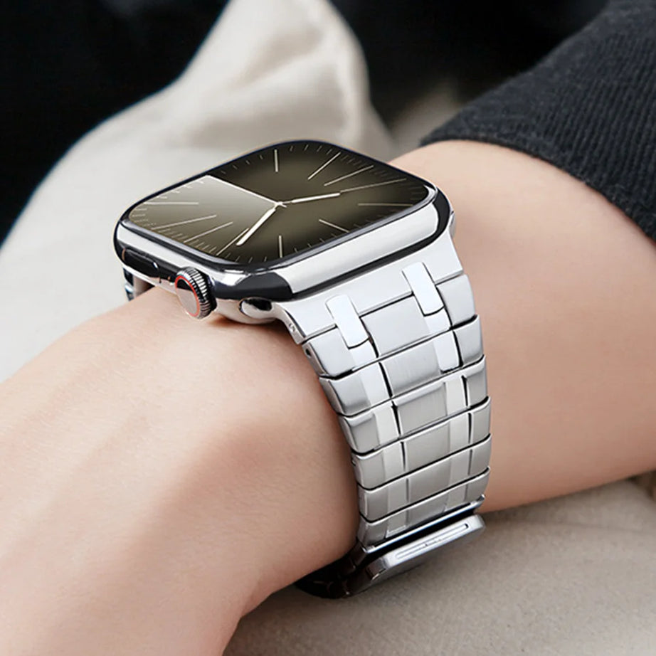 Silver Luxury AP Frosted Metal Magnetic Band By Shopyholy Compatible for Apple Watch