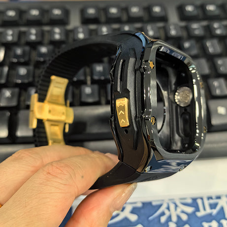 49MM Black Gold Luxury Concept Art Modification Kit For iWatch Ultra 1/2