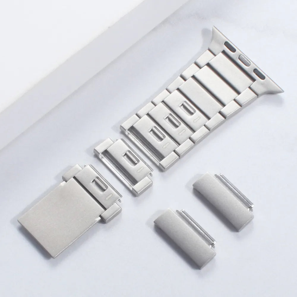 Titanium Orange Magnetic Lock Straps By Shopyholy For iWatch