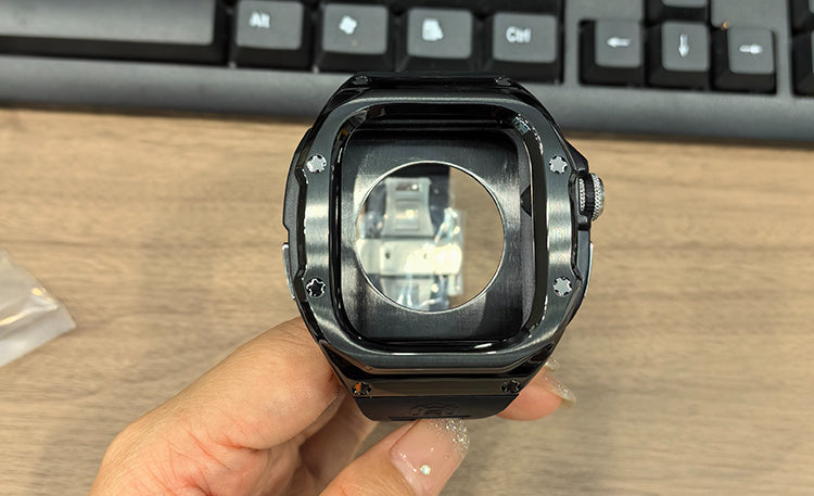 49MM Black Silver Luxury Concept Art Modification Kit For iWatch Ultra 1/2