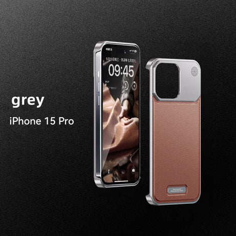 Luxury Aluminum Alloy Leather Case For iPhone