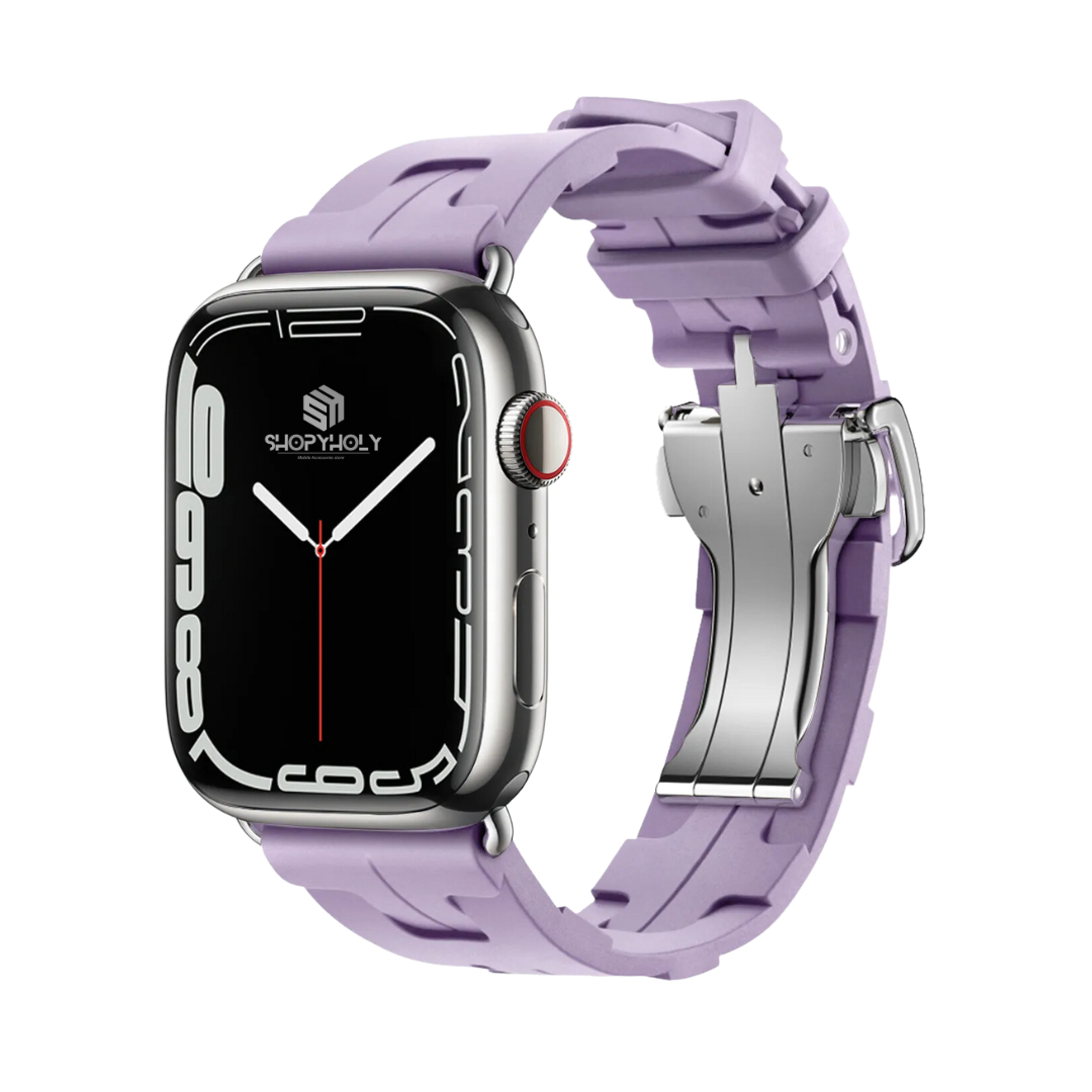 Light Purple Premium Hermes Silicone Strap By Shopyholy Compatible For iWatch