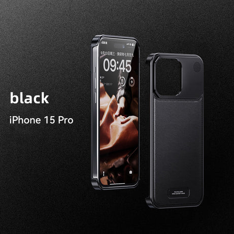 Luxury Aluminum Alloy Leather Case For iPhone