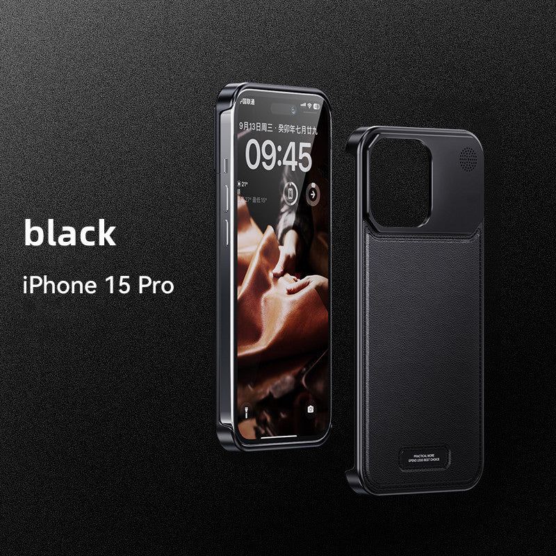 Luxury Aluminum Alloy Leather Case For iPhone