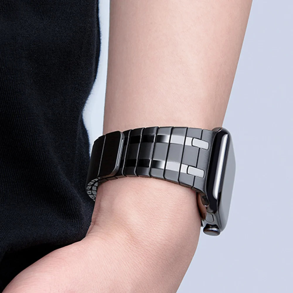 Black Luxury AP Frosted Metal Magnetic Band By Shopyholy Compatible for Apple Watch