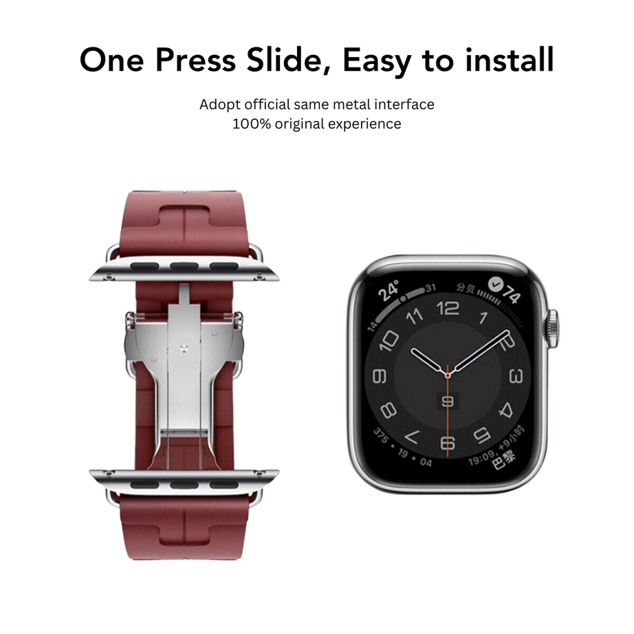 Official Red Premium Kilim Single Tour Silicone Strap By Shopyholy Compatible For iWatch