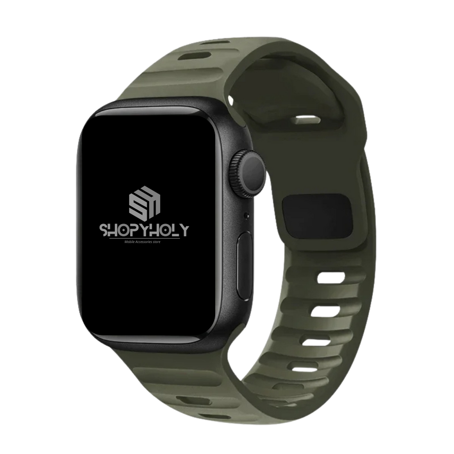 Dark Green Premium Silicone Sports Bands By Shopyholy Compatible For iWatch