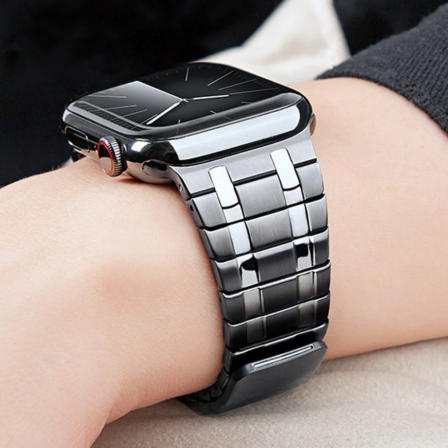 Black Luxury AP Frosted Metal Magnetic Band By Shopyholy Compatible for Apple Watch