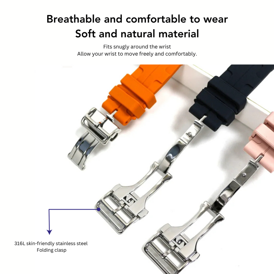 Khaki Premium Kilim Single Tour Silicone Strap By Shopyholy Compatible For iWatch