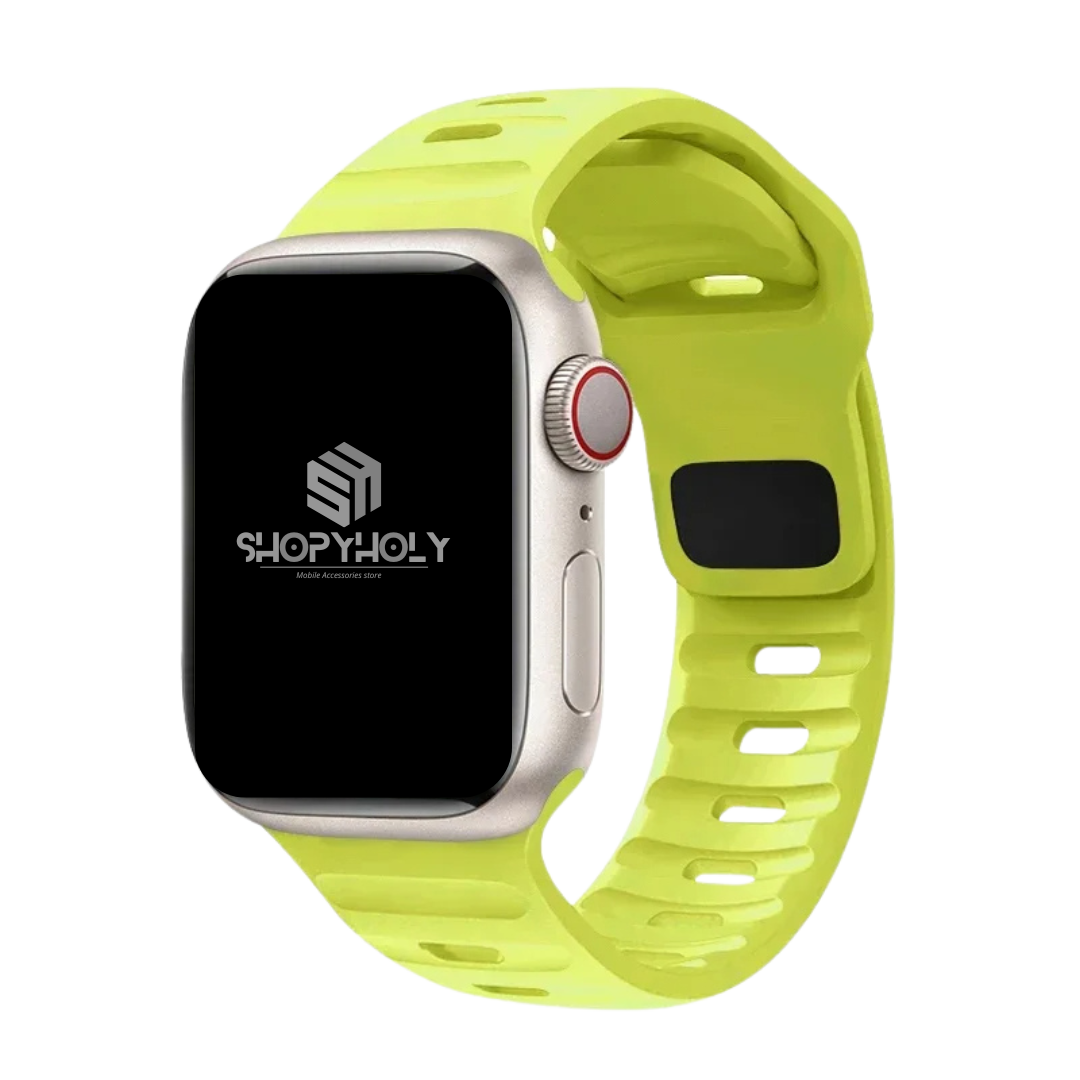 Neon Green Premium Silicone Sports Bands By Shopyholy Compatible For iWatch