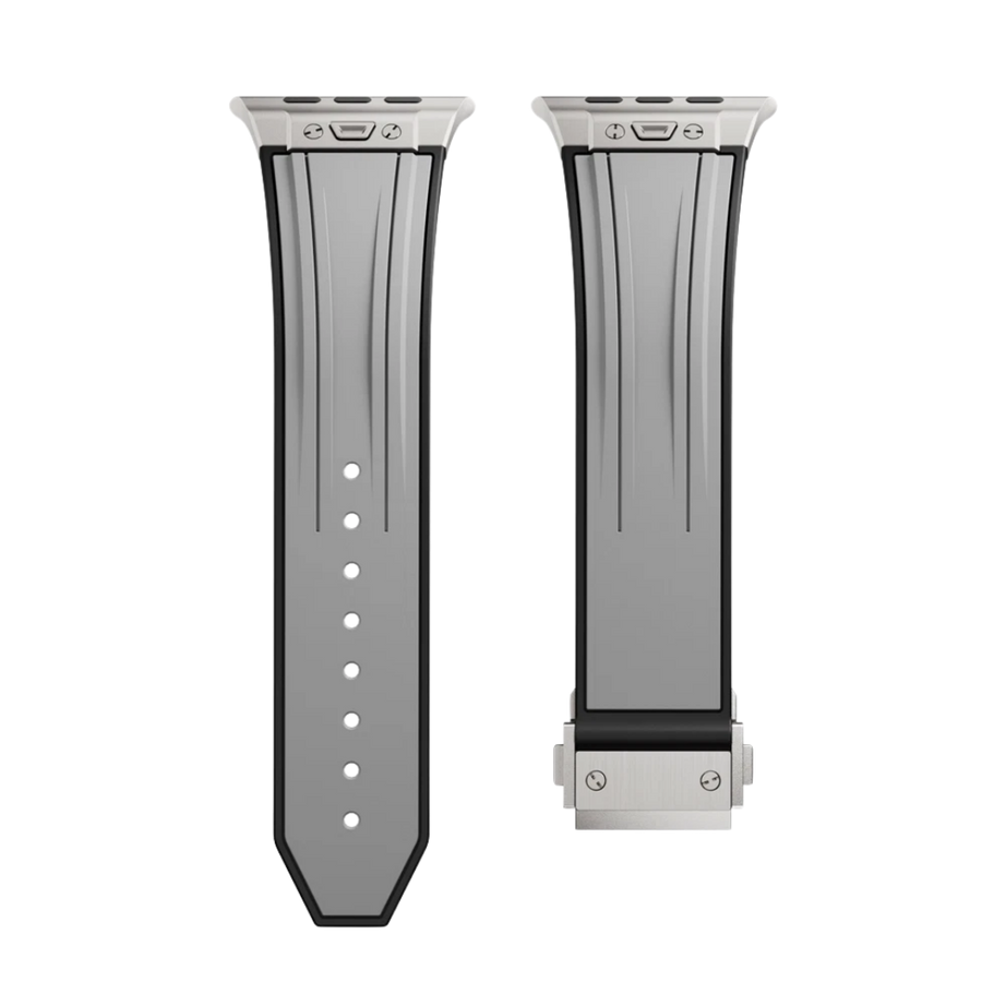 Grey Luxury Mechanical Slicone Sports Band By Shopyholy Compatible For Apple Watch