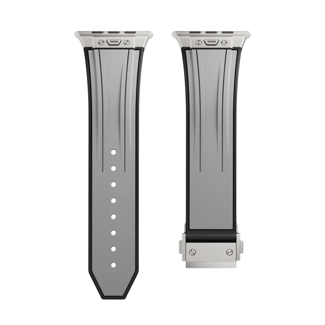 Grey Luxury Mechanical Slicone Sports Band By Shopyholy Compatible For Apple Watch