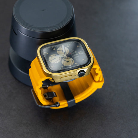 Gold Luxury Metal Case With Screen Protector By Shopyholy Compatible For Apple Watch