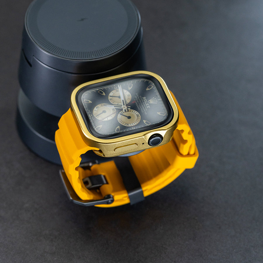 Gold Luxury Metal Case With Screen Protector By Shopyholy Compatible For Apple Watch