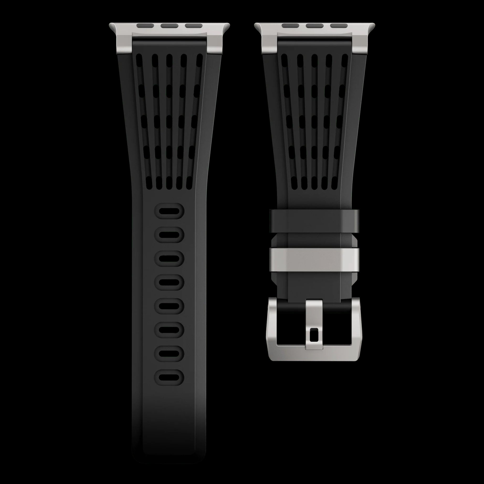 Black Luxury Ultra Wide Ventilated Sports Bands By Shopyholy Compatible For Apple Watch