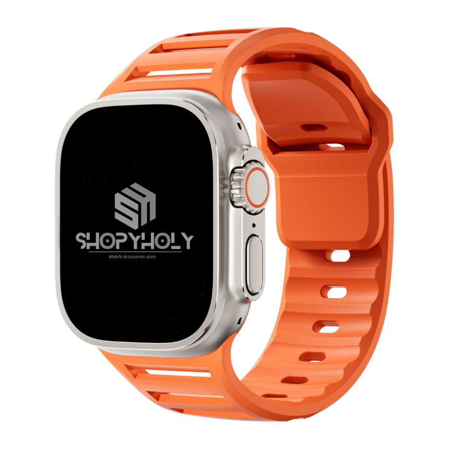 Orange Premium Ultra Silicone Sports Bands By Shopyholy Compatible For Apple Watch