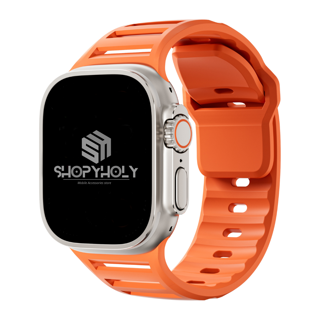 Orange Premium Ultra Silicone Sports Bands By Shopyholy Compatible For Apple Watch