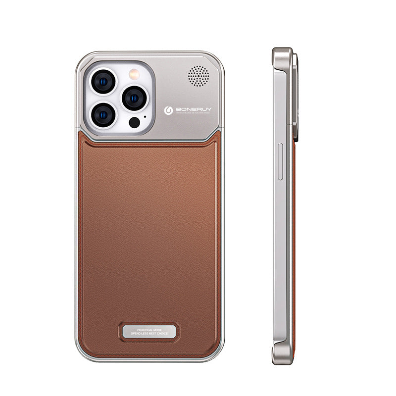 Luxury Aluminum Alloy Leather Case For iPhone