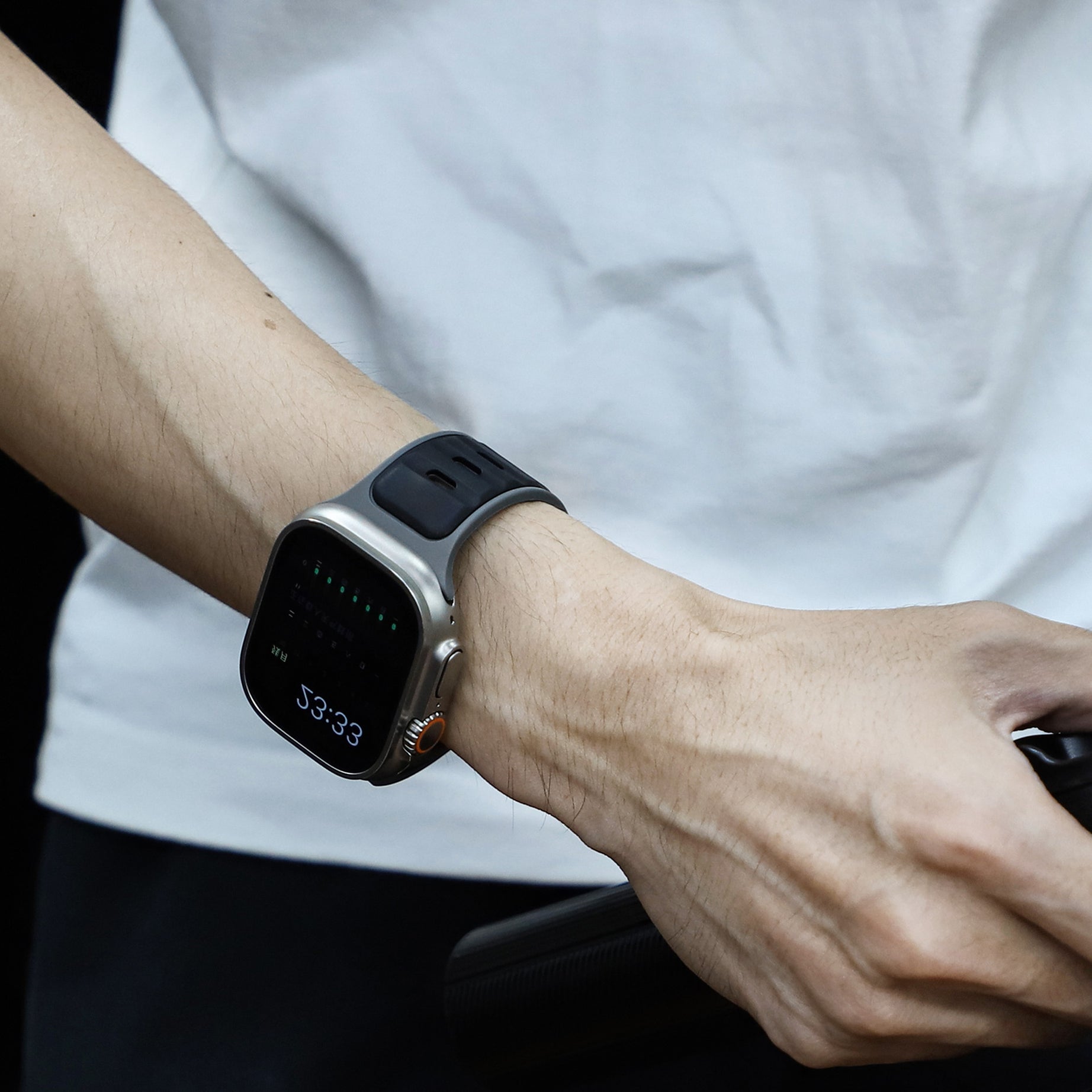 Grey Black Premium Aspro Silicone Sports Bands By Shopyholy Compatible For Apple Watch