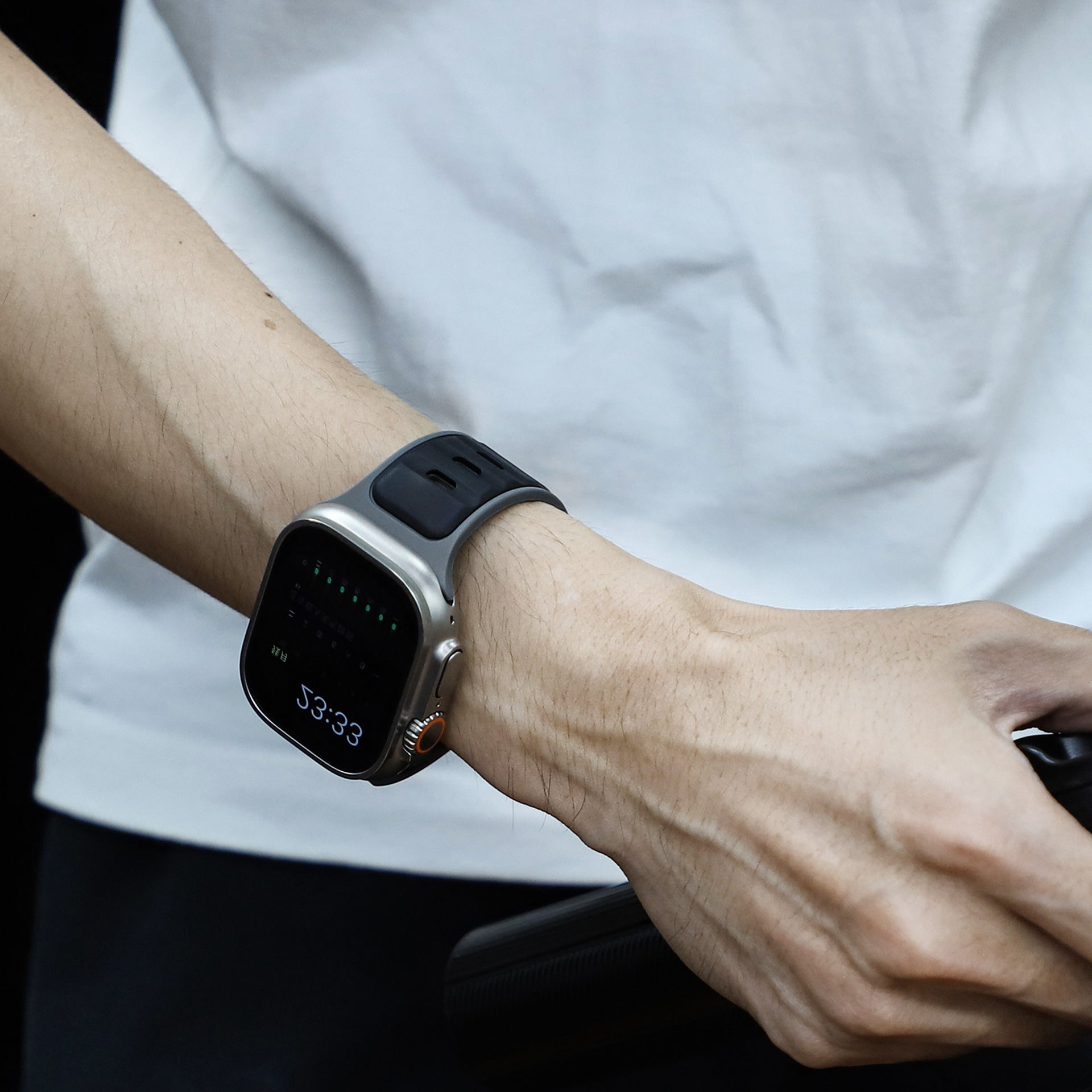 Grey Black Premium Aspro Silicone Sports Bands By Shopyholy Compatible For Apple Watch