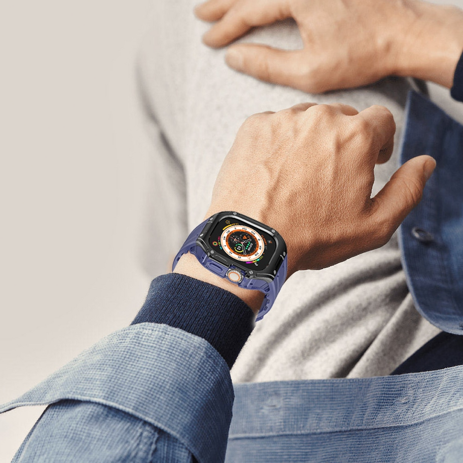 49MM Red Black Luxury Designer Rugged Case By Shopyholy Compatible For iWatch Ultra