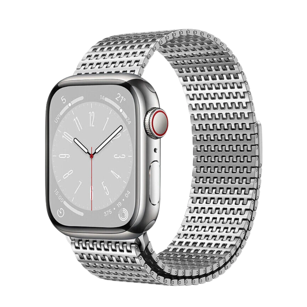 Silver Luxury Magnetic Milanese Loop By Shopyholy Compatible For Apple Watch